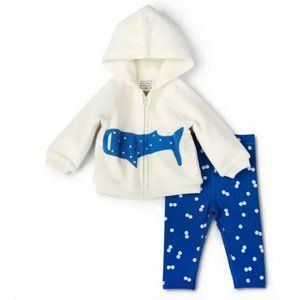 Christian Robinson Whale/ Polka Dot Zip Hoodie w/Pants 3-6 MO (3737)